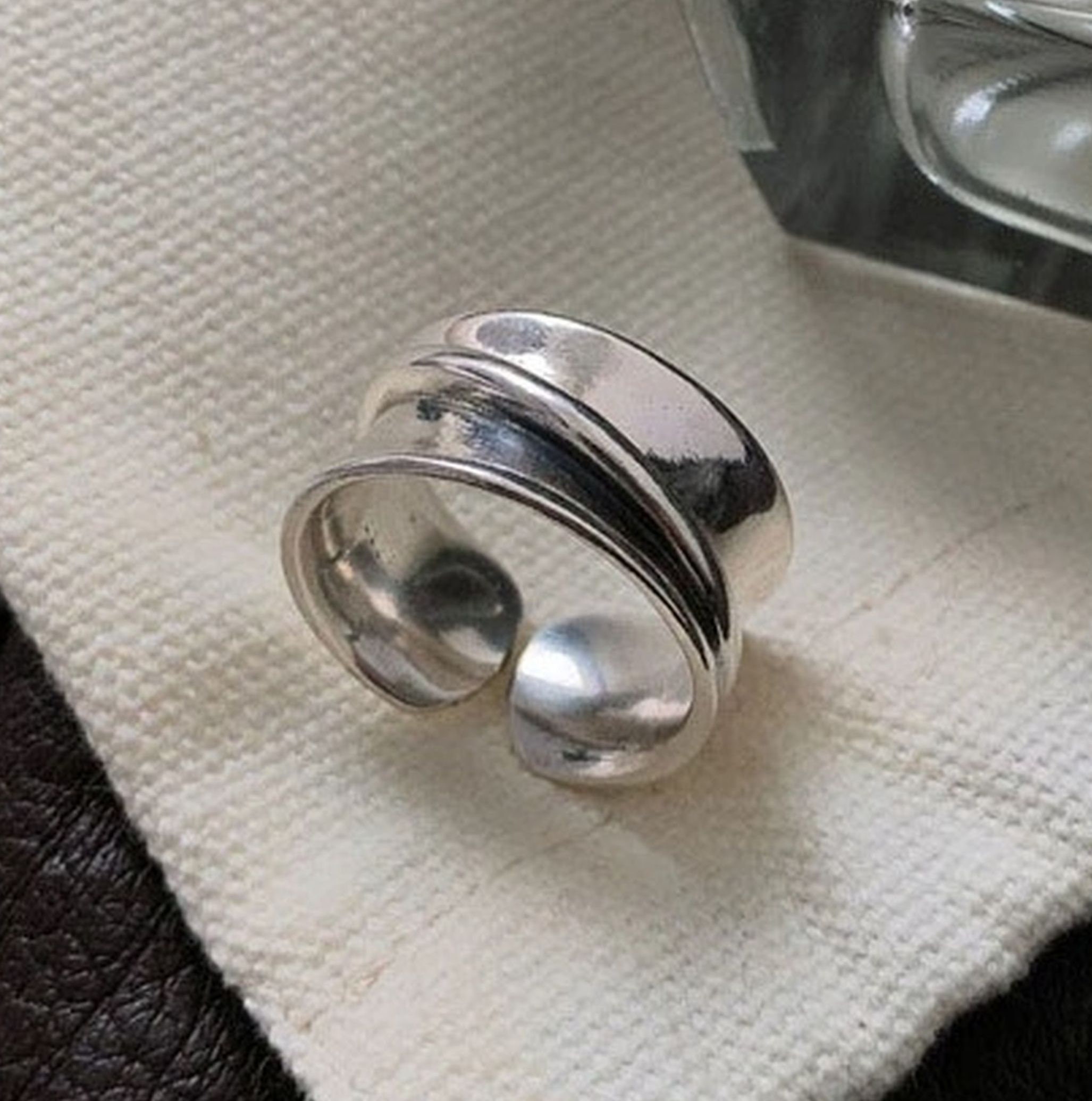 Chunky Silver Ring Sterling Silver Plated Ring for Women Etsy UK