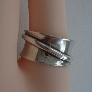 Chunky Square Sterling Silver Plated Adjustable Open Band Ring - Women's