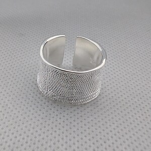 Chunky Hammered Silver Plated Ring For Women Adjustable/Resizeable Ring Open Band
