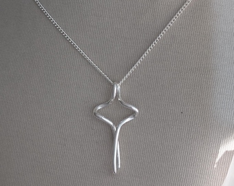 Infinity Cross Pendant Necklace Chain Silver Plated Adjustable 18", Crucifix Jesus Cross Pendant