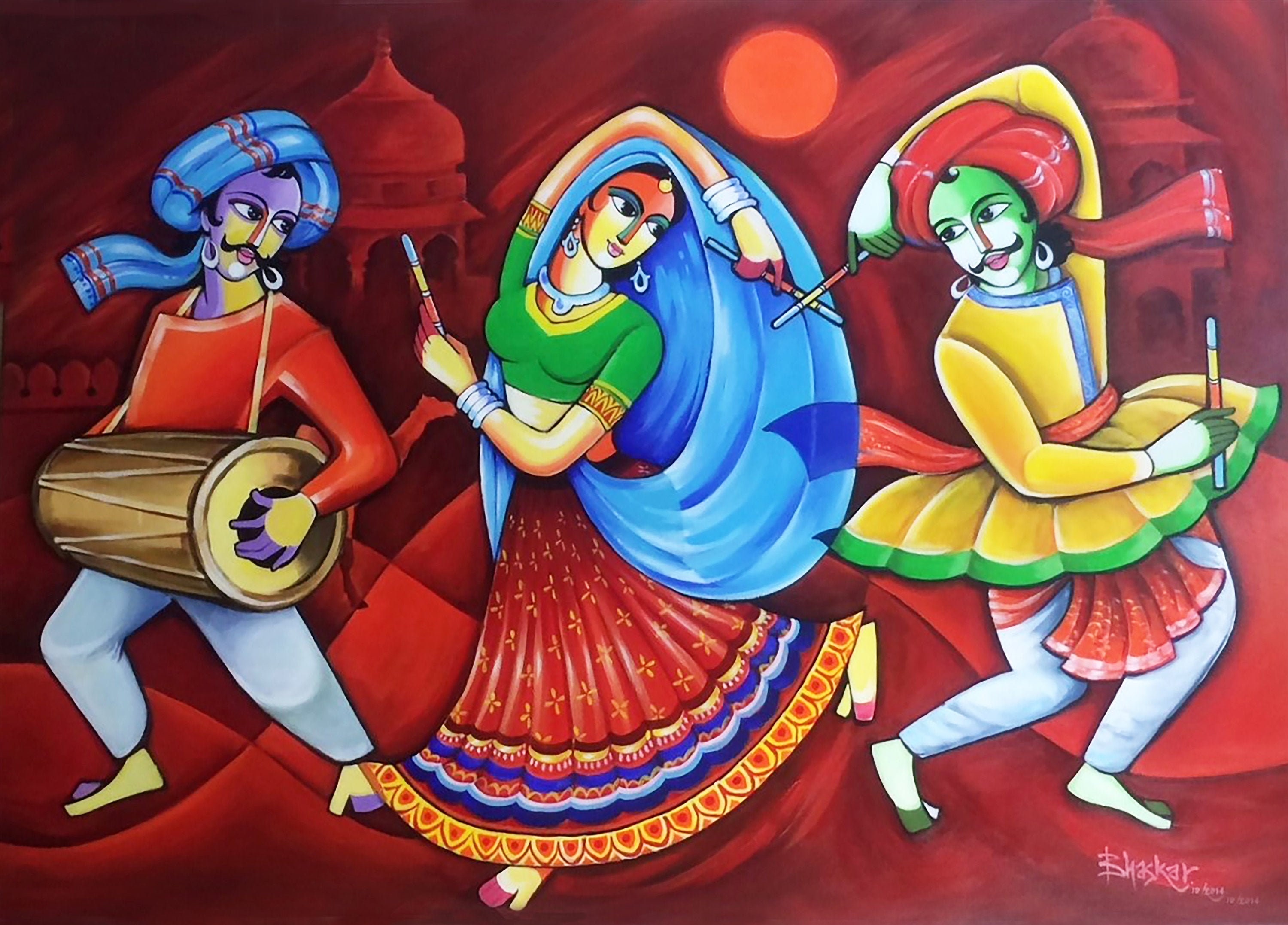 Paniharan Rajasthani Art 18'' X 24'' Figurative Vertical Acrylic
