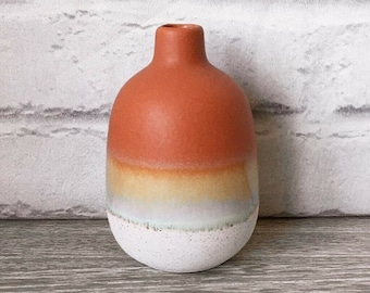 Orange Stone Effect Mojave Glaze Vases Flower Vase Holder Home Decoration Decor