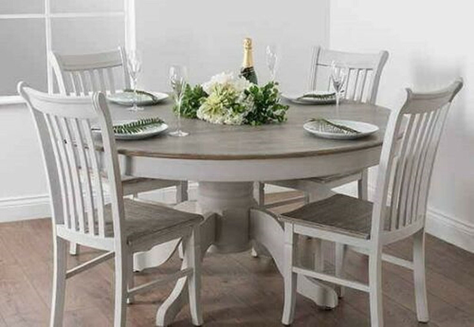 Set of 4 Shabby Chic Dining Room Table Wooden Chairs Kitchen Etsy UK