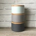 Stackable Kitchen Canisters Tea Coffee Sugar Jars Cookie Jar Biscuit Barrel Utensil Jar Lids Retro Jar Grey Blue Canister Sets Bamboo Lid 