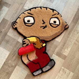 Funny cartoon handmade tufted rug, edgy character rug, custom carpet