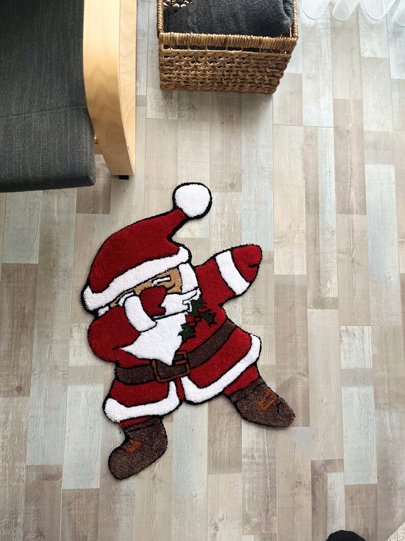 Santa Claus Handmade Tufted Rug / Custom Rug, Handmade Rug, Father ...