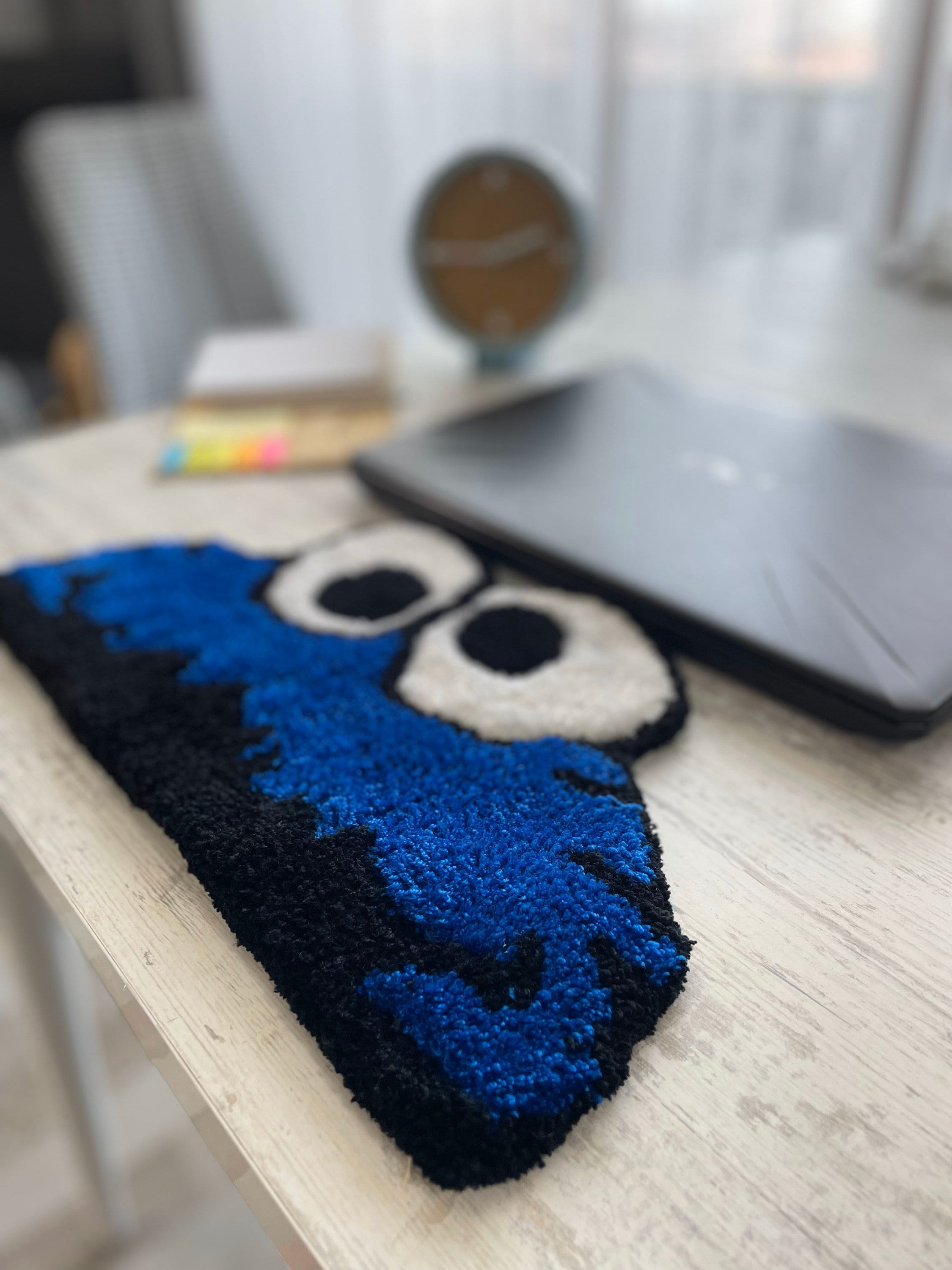 Blue Monster Tufted Rug: Handmade Funny Cartoon Rug - Etsy