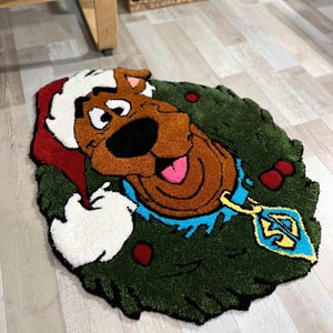 Cute Dog Tufted Rug, Handmade Dog Design Floor Rug, Adorable Cartoon Dog Carpet, Decorative Rug for Kids Room or Living Room