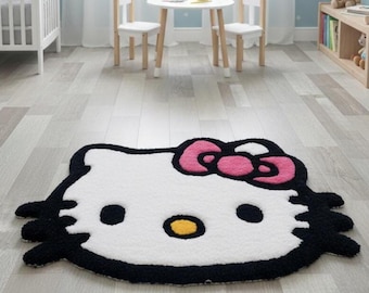 Tapis Hello Kitty En Tufting – Blanc – Marque Tuft No One – Neuf Sans étiquette
