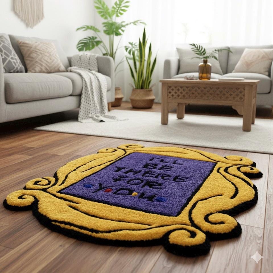 Friends Rug On Set Friends TV Show Peephole Frame Rug: Handmade Tufted Wall Art - Etsy