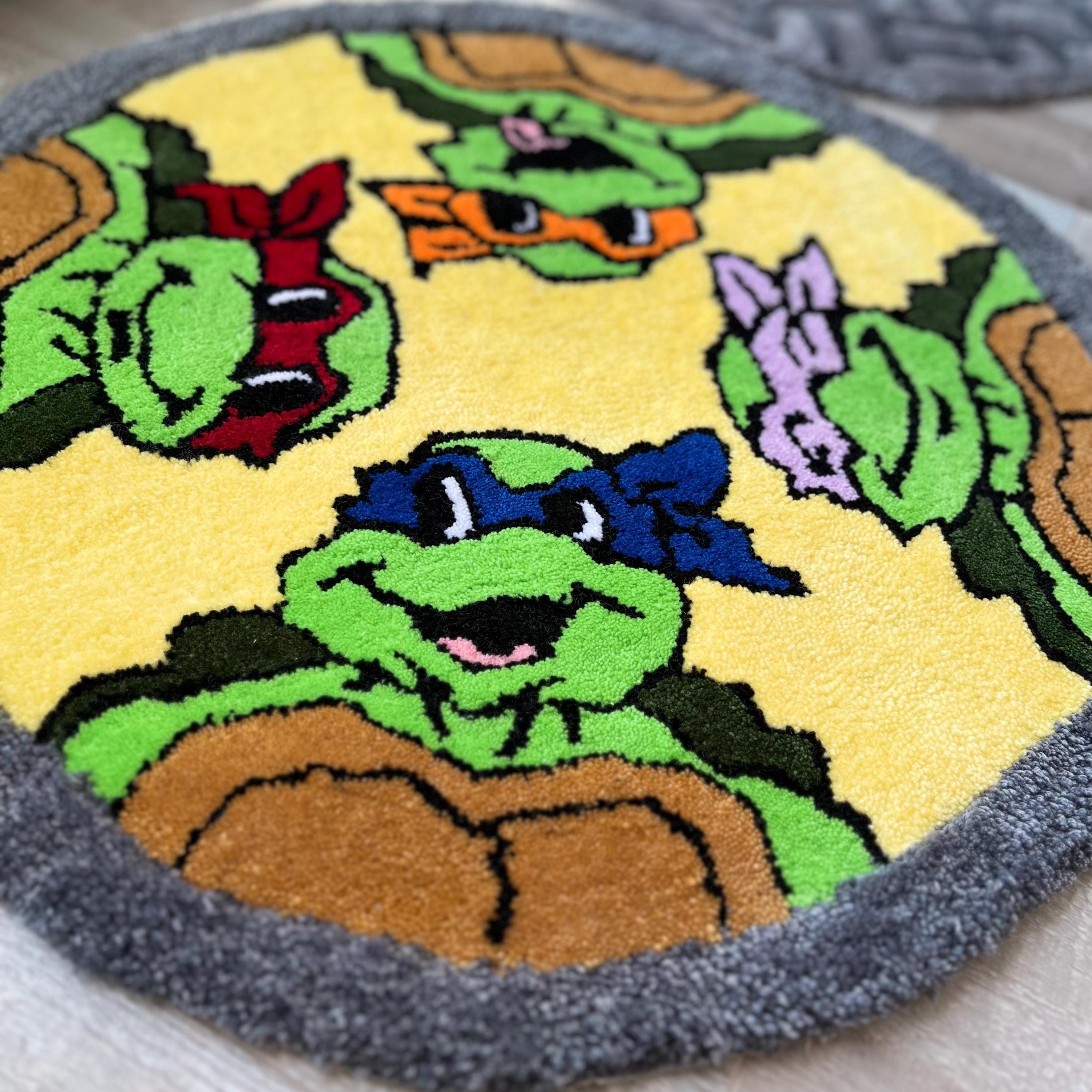 Handmade Tufted Turtles Rug: Manhole Surprise Design, Kids Playroom - Etsy