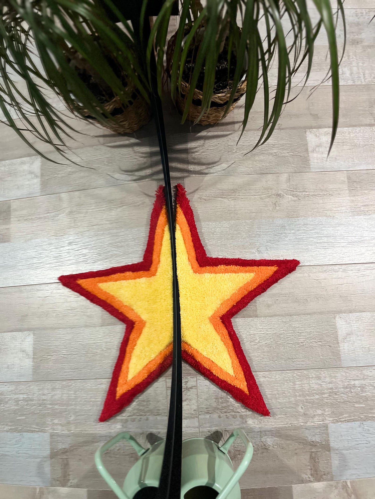 Handmade Star Rug: Vibrant Tufted Accent Mat, Boho Decor - Etsy