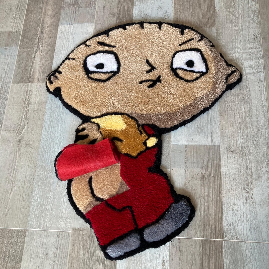 Edgy Cartoon Tufted Rug: Quirky Handmade Decor, Bold Character - Etsy