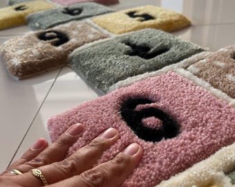 Handmade Hopscotch Rug: Rainbow Tufted Kids Playroom Decor