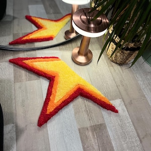Handgemaakt sterrenkleed: levendige getufte accentmat, boho-decor
