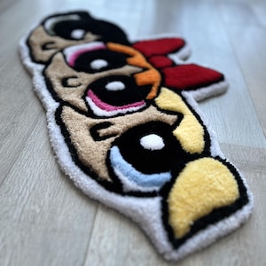 Handmade Cartoon Hero Rug: Tufted Acrylic-Bamboo Kids Room Decor