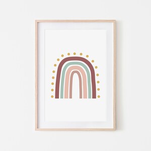 Rainbow Wall Art - Printable Wall Art, Nursery Decor, Kids Toddler Child Girl Baby Room, Bedroom, Playroom, Digital Print, Instant Download