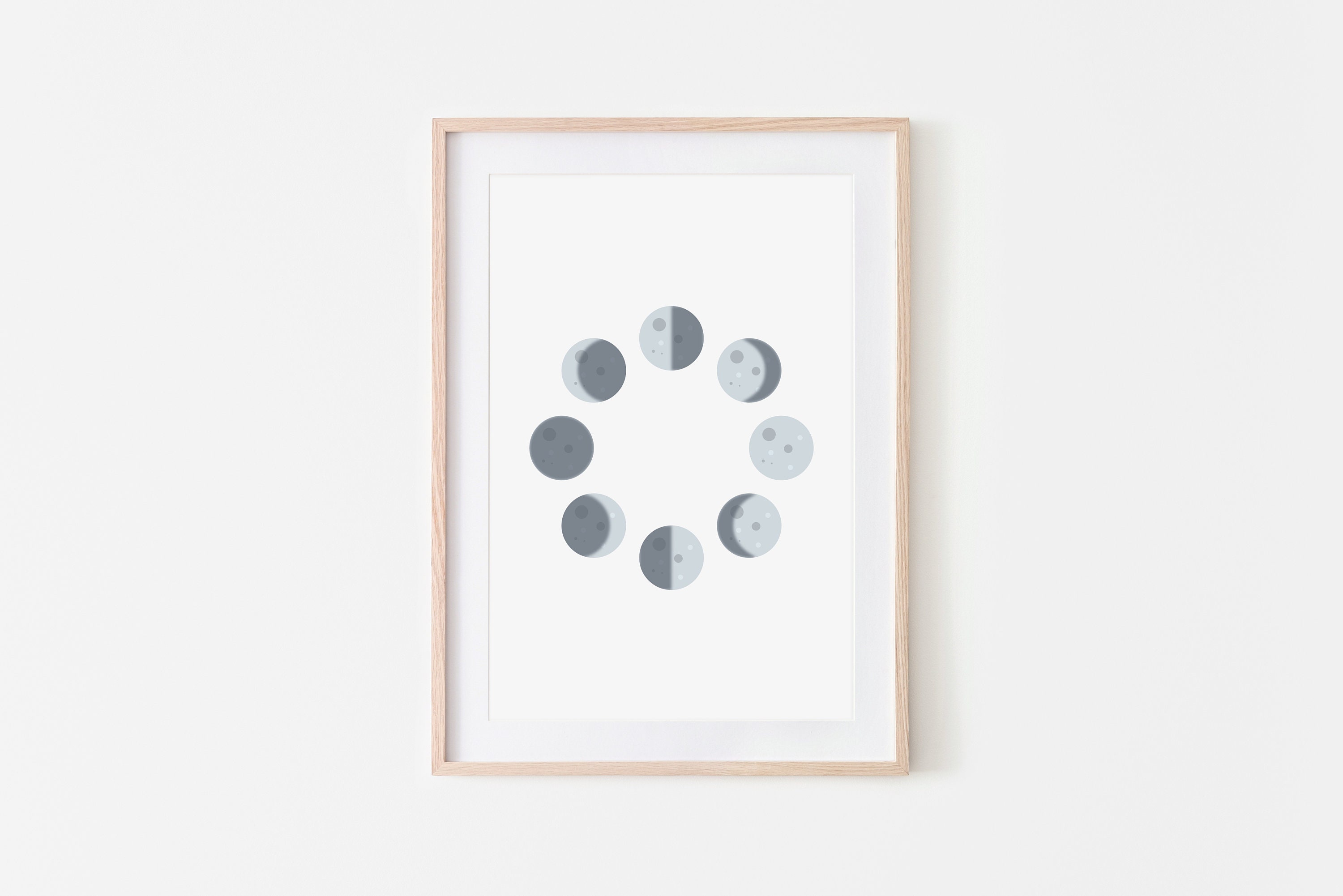 Moon Phases Wall Art - Printable Wall Art, Nursery Decor, Kids, Toddler ...