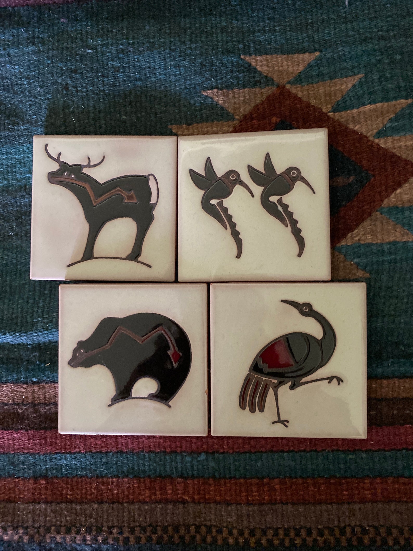 Tile Coasters Native American Symbols Tiles Southwestern Etsy