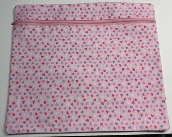 Large Project Bag - Pink and Purple Hearts