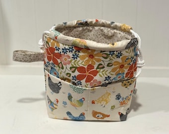 Portable Yarn & Project Drawstring Sack - Chicken