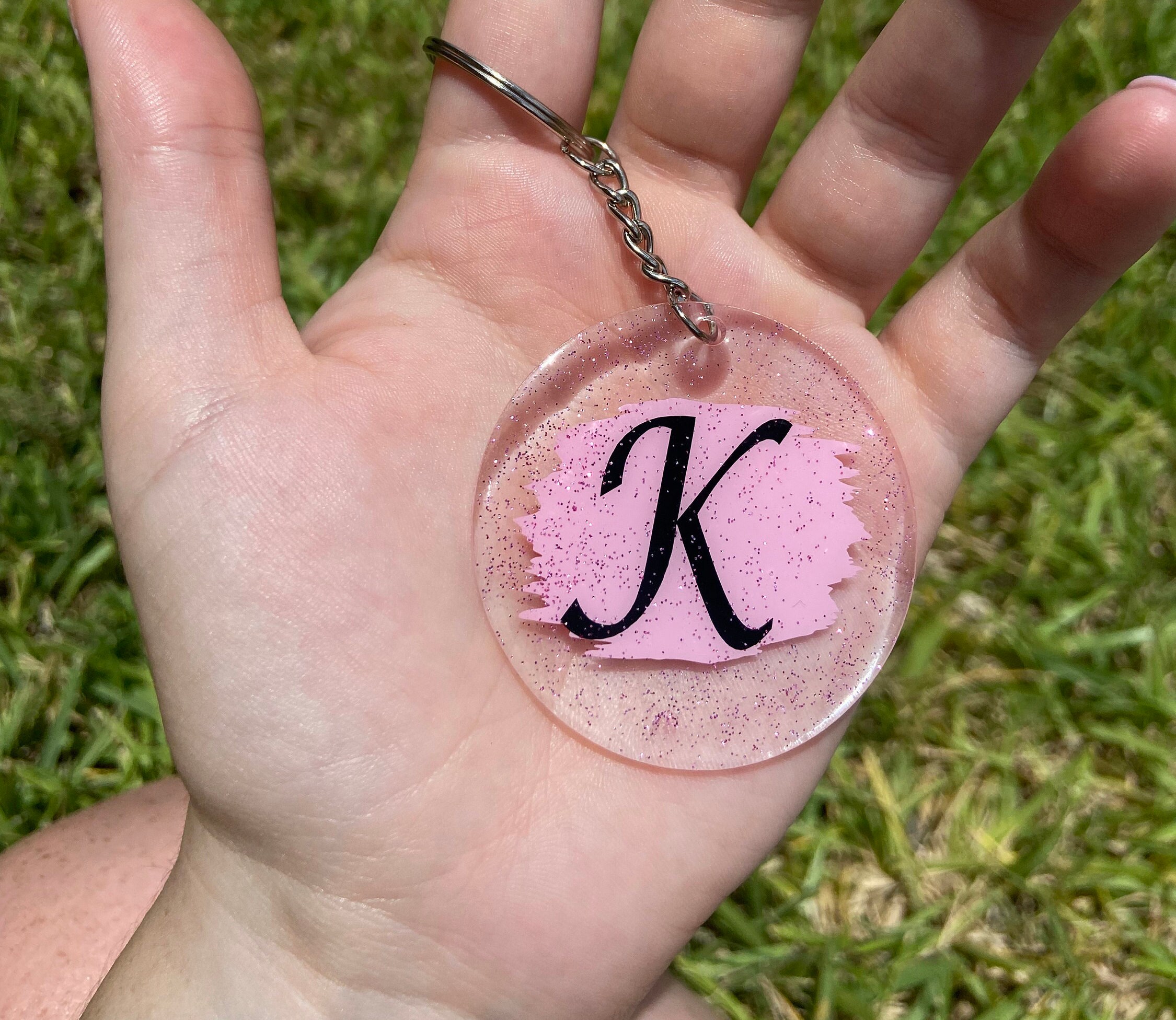 Acrylic Initial Keychain Letter K Etsy
