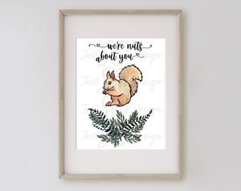 Wild Baby Animals Print | Woodland Nursery Art | Woodland Animals | Animal Print for Nursery | Squirrel