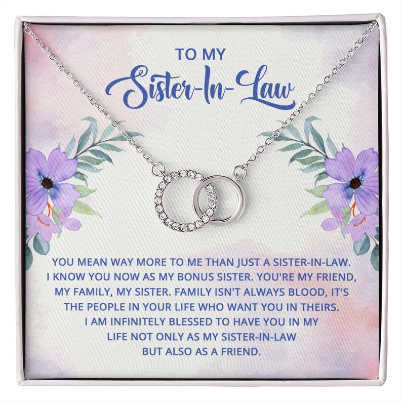 To My Sisterinlaw Necklace Personalized Birthday Gift for Sister in Law, Bridal Shower Gift