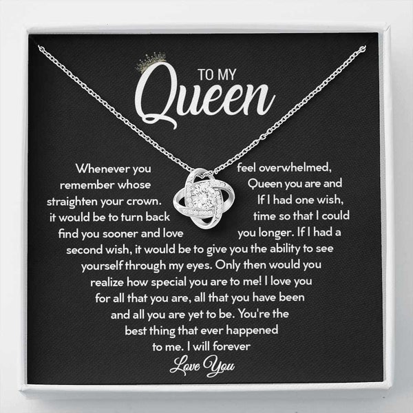 To My Queen Necklace - Anniversary Gift For Wife - Girlfriend Necklace - Birthday Gift For Wife - Necklace For Girlfriend