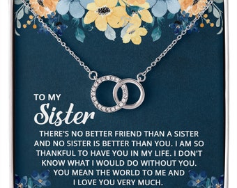 To My Sister Necklace - Big Sis Little Sis Gift, Personalized Birthday Gift For Sister, Bridal Shower Gift - Perfect Pair Necklace