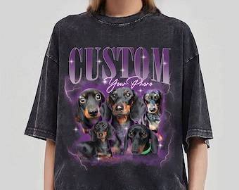 Custom Pet Photo T-Shirt: Vintage 90s Graphic Tee