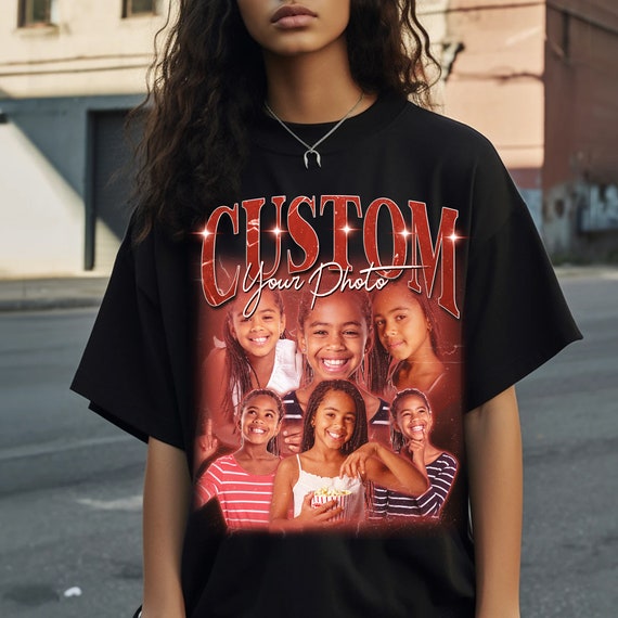 90s Vintage Style Custom Photo Shirt: Bootleg Rap Tee - Etsy Israel