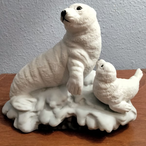 Artic Seal Family Figurine Vintage