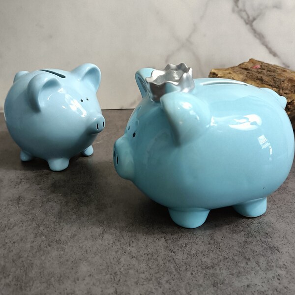 Blue Piggy Banks Vintage