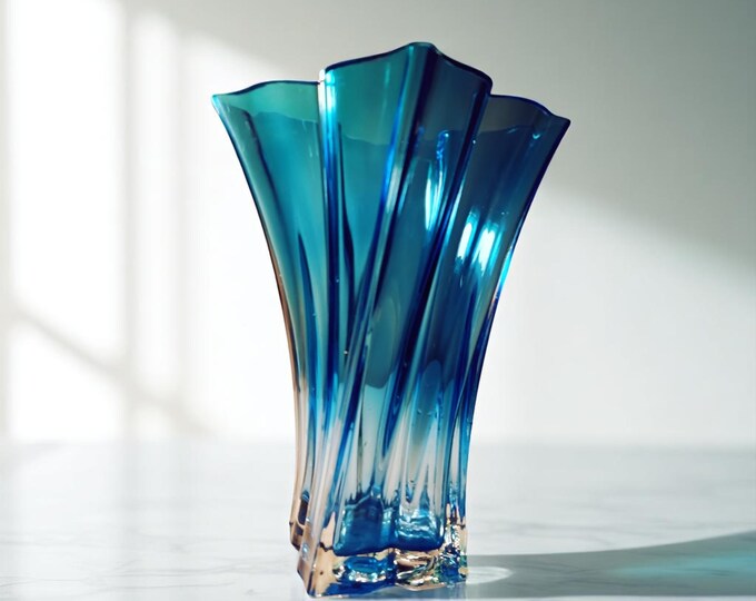 Contorted Item Blue Art Glass Contorted Glass Vase - Etsy
