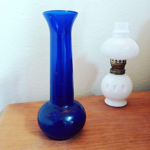 Cobalt Blue Glass Bud Vase