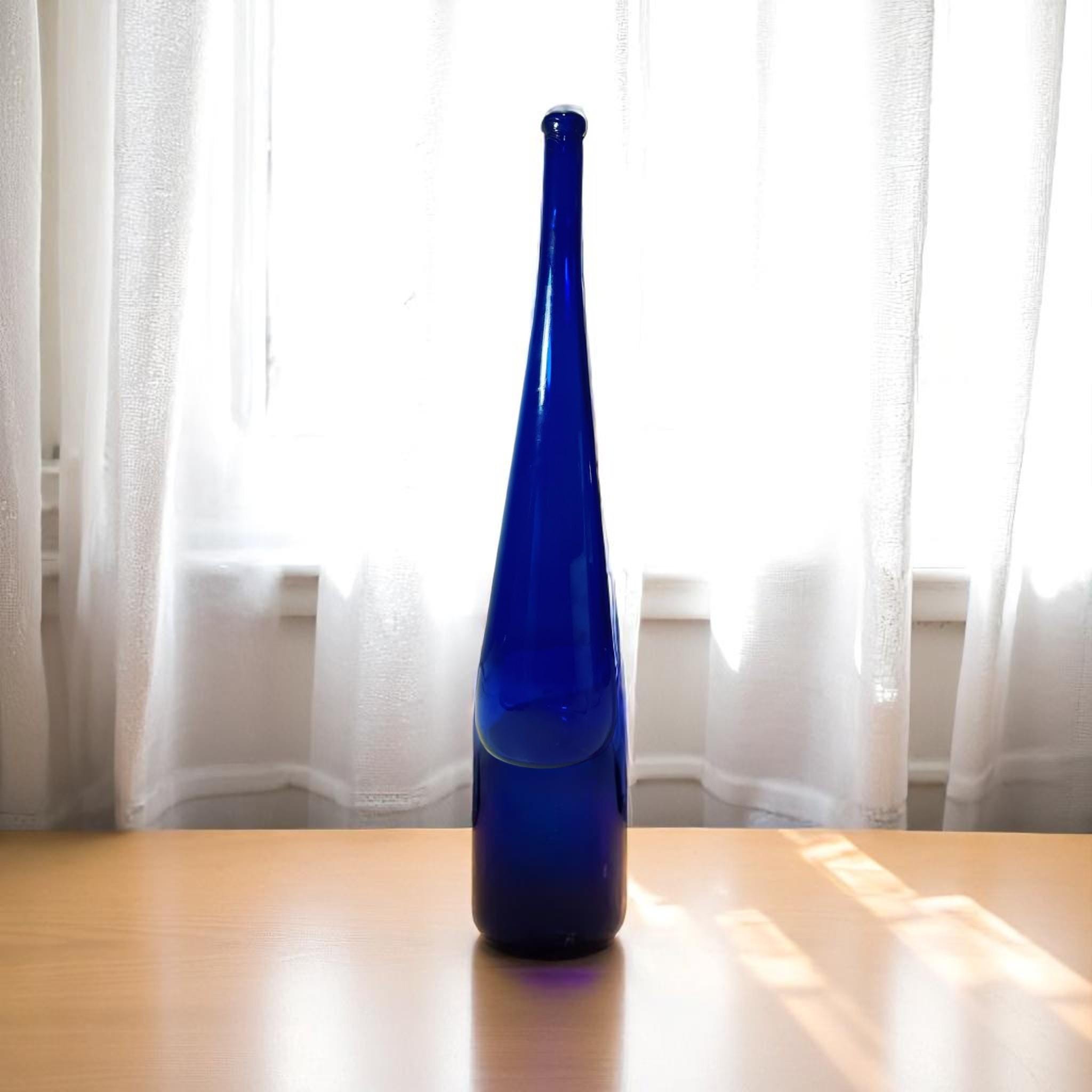 18 Inch Tall Cobalt Blue Glass Vase