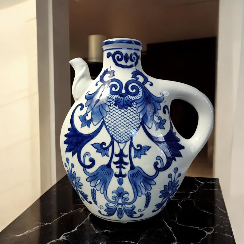 Blue and White Asian Pitcher - Etsy