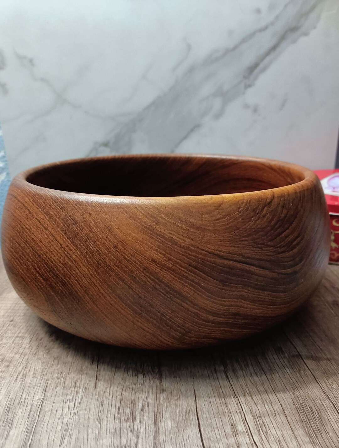 Teak Wood Salad Bowl Etsy