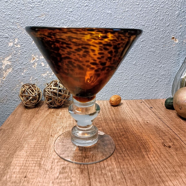 AMICI Tortoise Shell Blown Glass Martini Glass