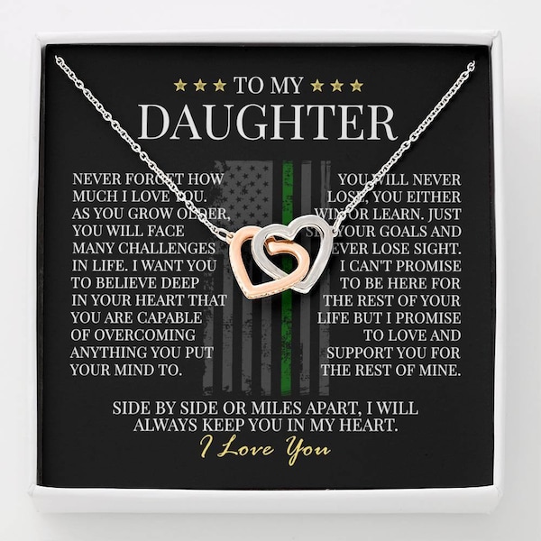 Military Parent Gift For Daughter, Deployment Gift For Daughter, USMC Parents, Army Parent, Navy Parent, Military Dad To Daughter, Necklace