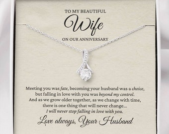 To My Beautiful Wife - Anniversary Gift For Wife, Wedding Anniversary Gift Necklace, Husband To Wife, Amazing Wife