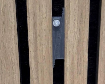 Gancho para cuadros de panel acústico - Colgador de pared ajustable con listones / Gancho de pared sin taladro / Gancho para paneles que no daña la superficie (Reino Unido) / Impresión 3D