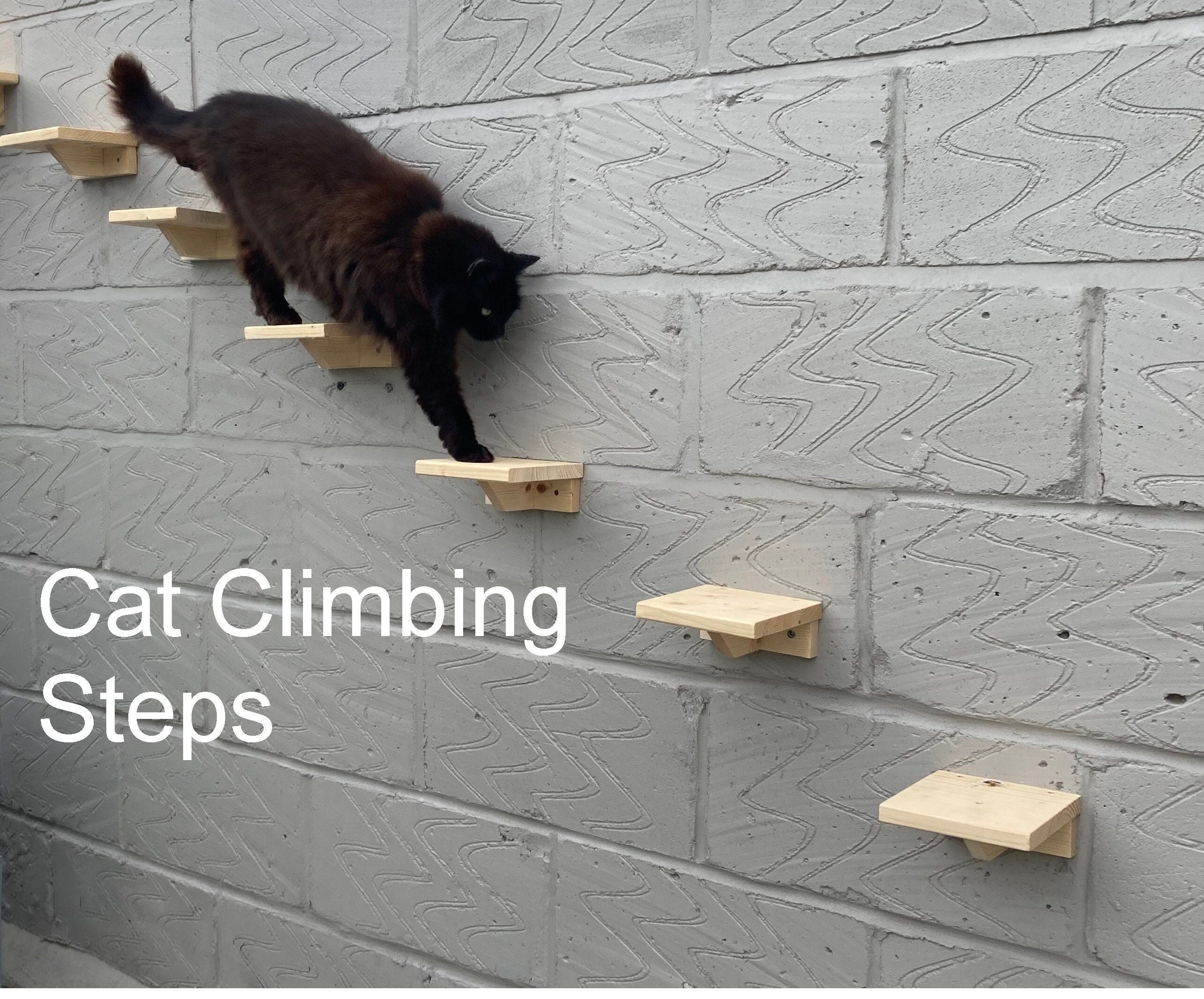 Cat Steps Floating Wooden Cat Climbing Steps Cat Stepper Shelf