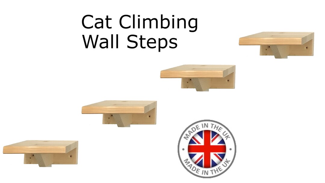 Cat Steps Floating Wooden Cat Climbing Steps Cat Stepper Shelf