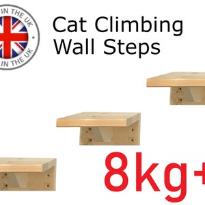 キャットステップ フローティング木製キャットステップ クライミングステップ キャットステッパー キャットシェルフ キャティオ家具 キャットプラットフォーム 屋内または屋外で使用可能 - 英国製