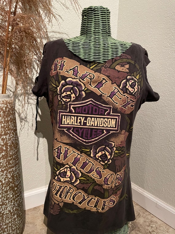 T-shirt Vintage Harley Davidson 2001 Taille 2XL - Coton, Noir, Thème Moto USA - État Parfait