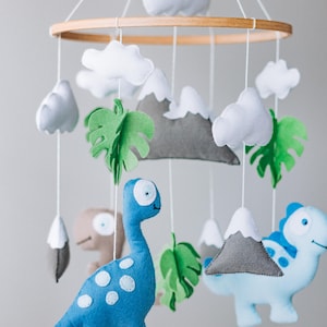 Dino Baby Mobile Wald Kinderzimmer Baby Krippe Mobile Filz Baby Mobile Dino Kinderzimmer Dekor hängende Krippe Mobile Dinosaurier Kinderzimmer Dino-Kinderzimmer