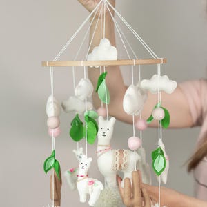 Llama Mobile Baby Mobile Baby Crib Mobile Cactus Nursery Neutral Mobile Boho Nursery Decor Baby Gift Baby Boy Nursery Decor Alpaca Hanging