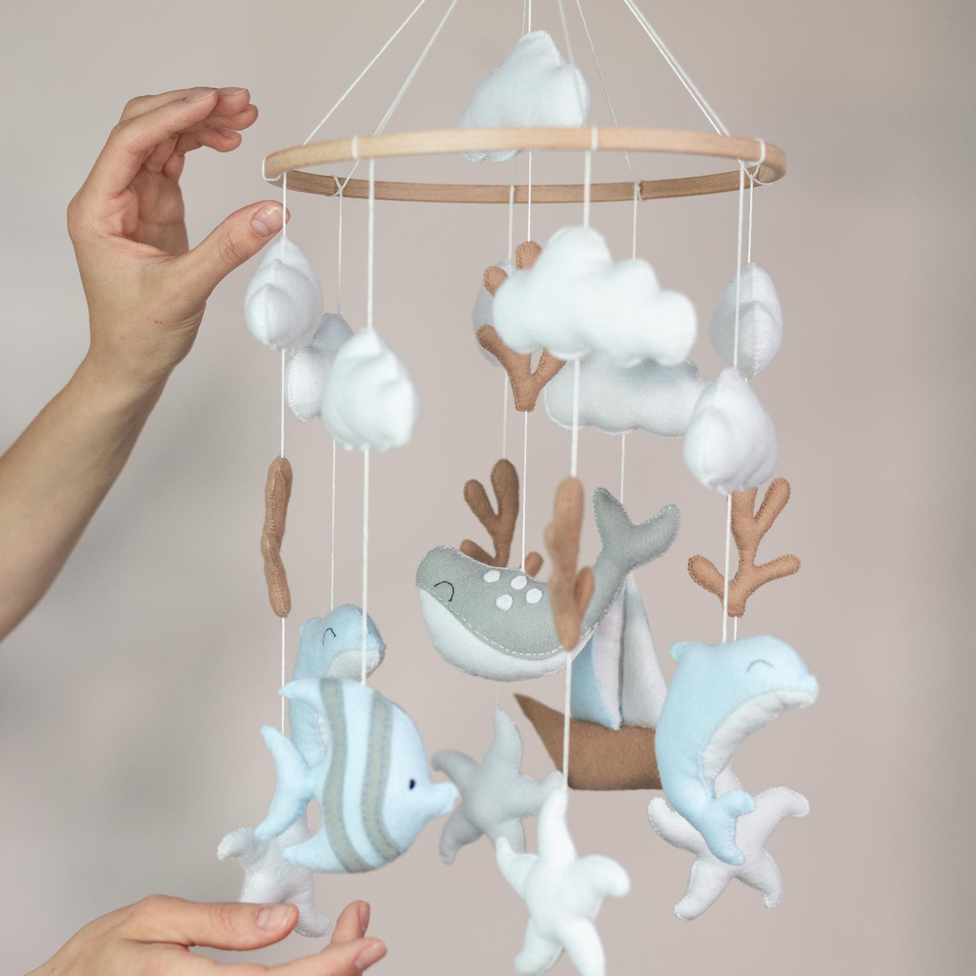 Ocean Nursery Mobile | Sea Crib Mobile | Nautical Baby Decor | Hanging Ocean Mobile for Baby Room | Nautical Nursery Decor | Sea Room Decor